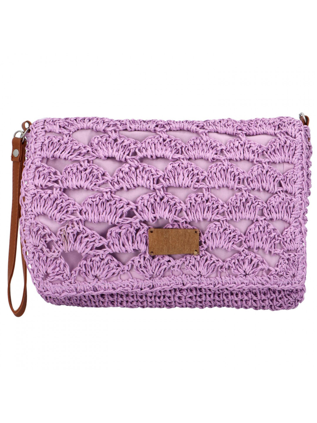 Měkká kabelka do ruky s pleteným vzorem Vivalo fialová
