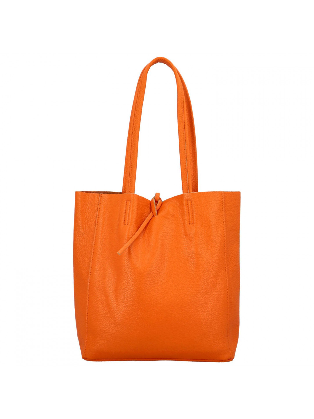 Jednoduchá kožená kabelka přes rameno Rita oranžová