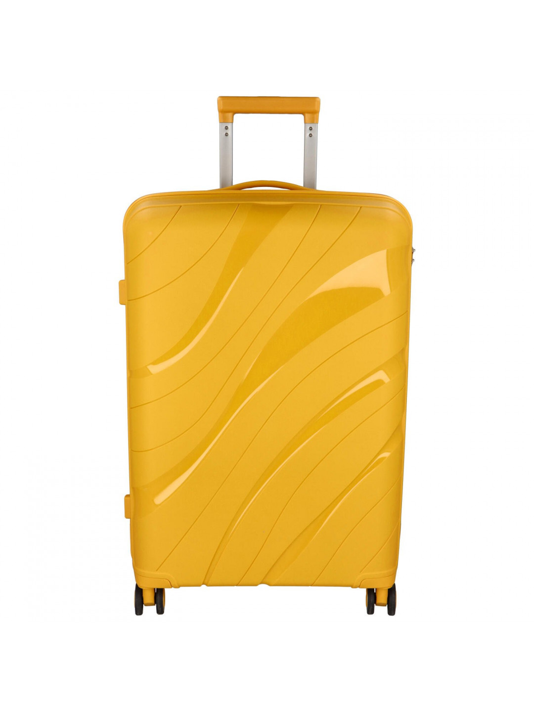 Cestovní plastový kufr Voyex velikosti L žlutý