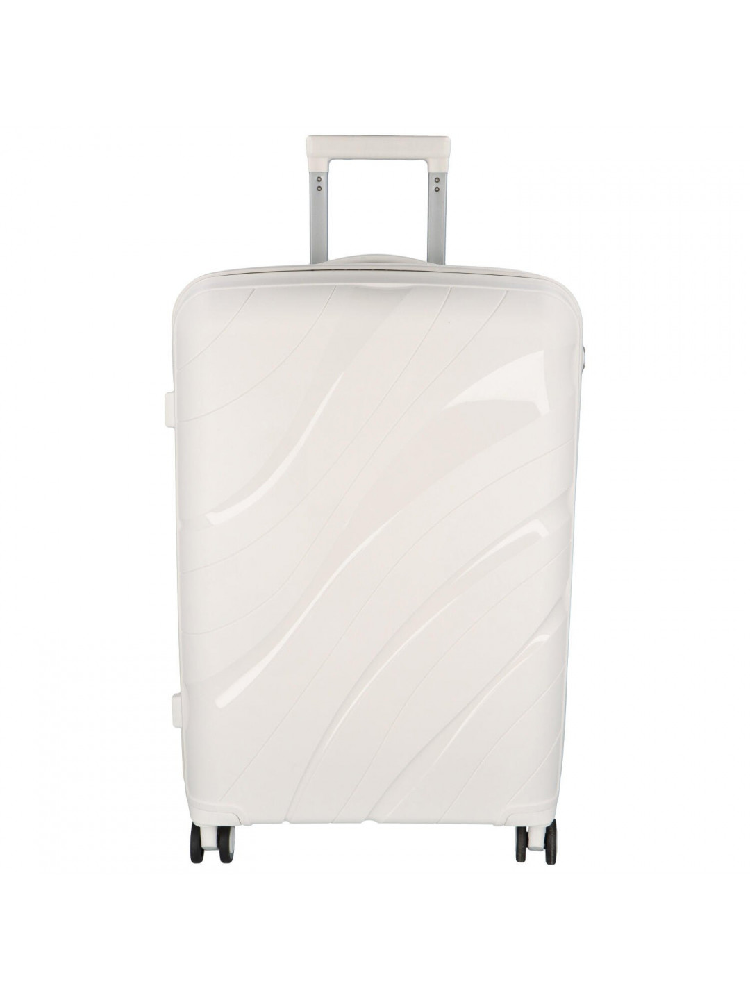 Cestovní plastový kufr Voyex velikosti L bílý