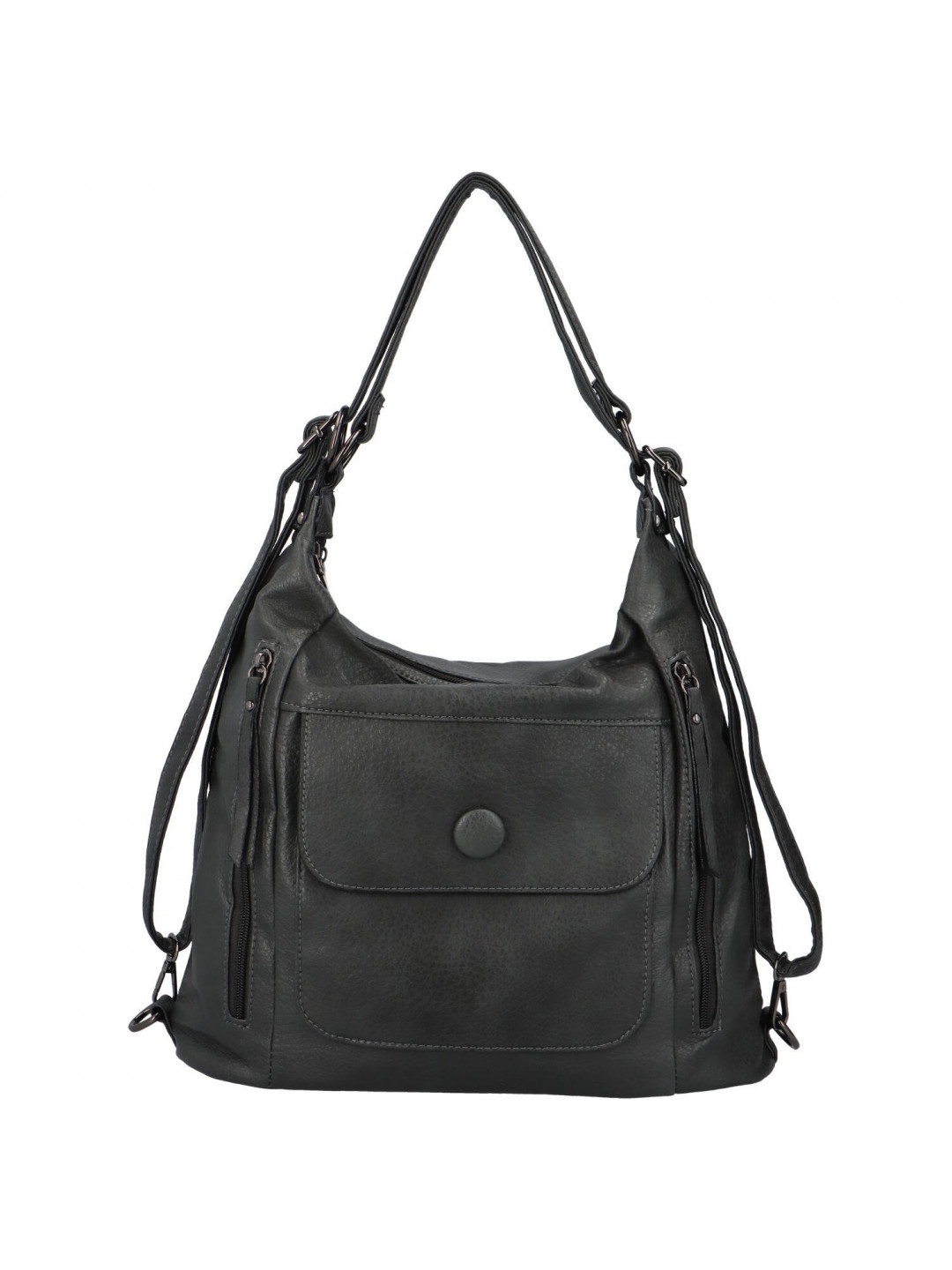 Trendová dámská kabelka batoh Retion tmavě šedá