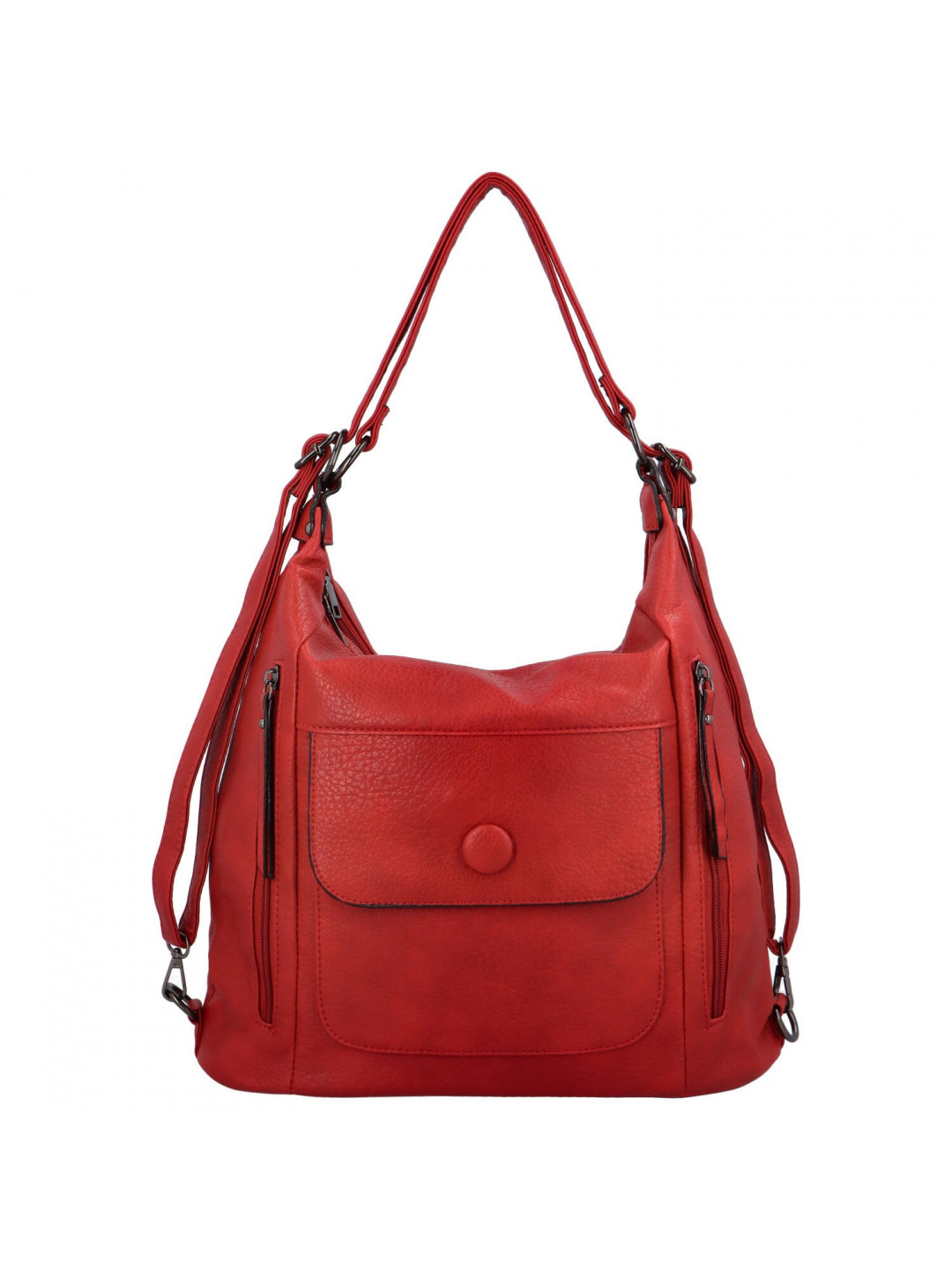 Trendová dámská kabelka batoh Retion tmavě červená