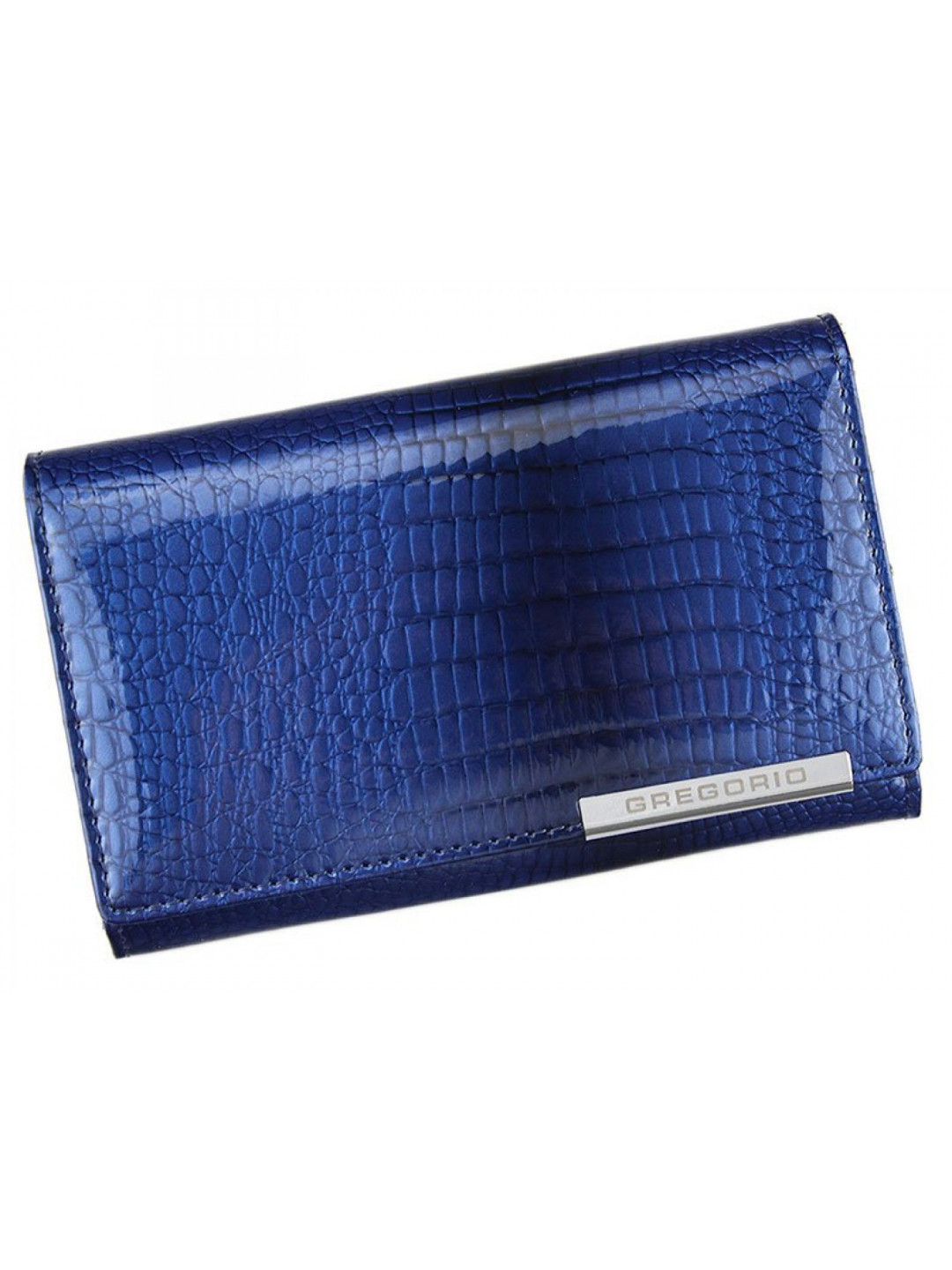 Dámská luxusní kožená lakovaná peněženka Gregorio Elissa modrá