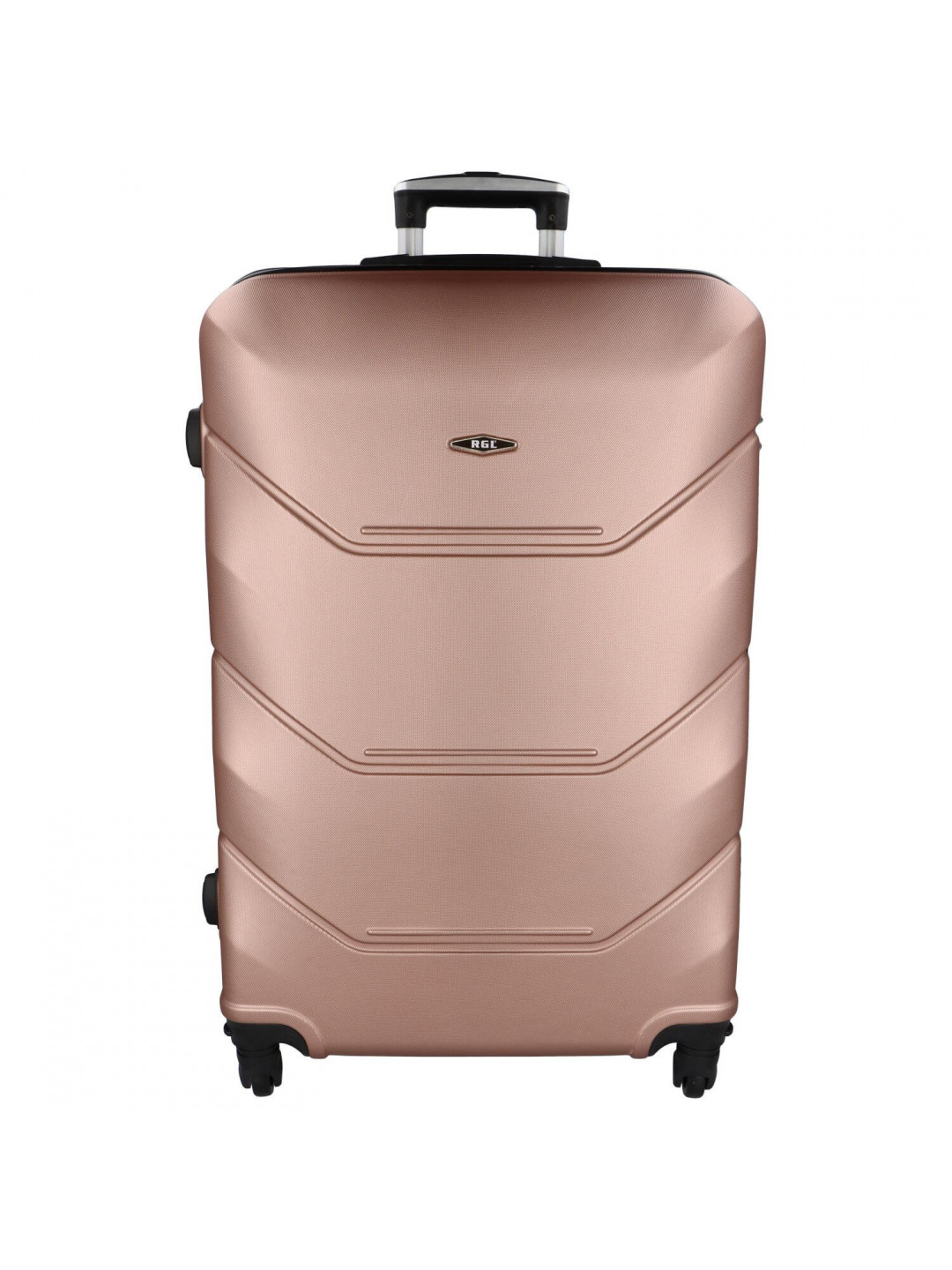 Cestovní plastový kufr Sonrado vel XL růžově zlatý