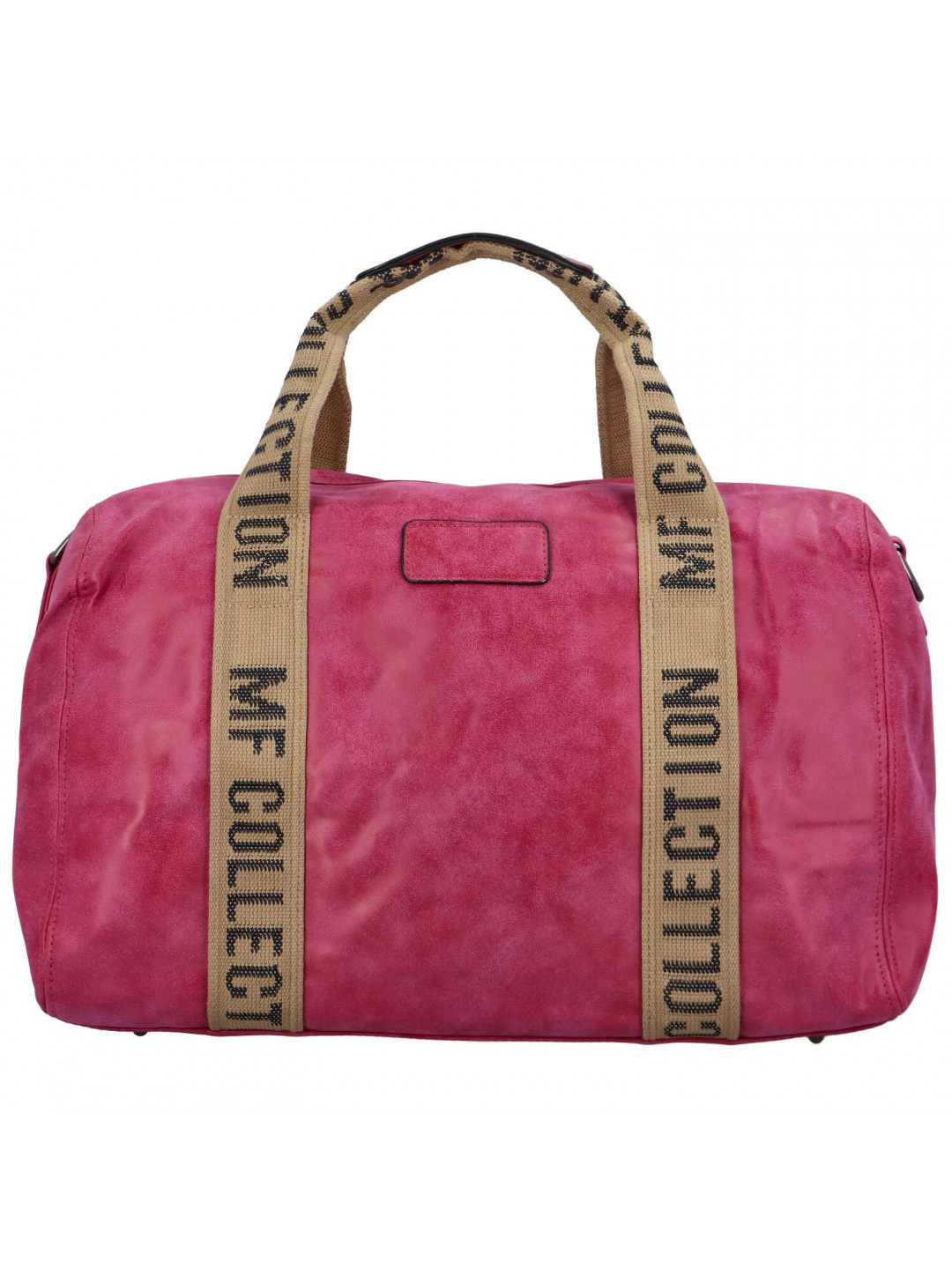 Cestovní dámská koženková kabelka Gita zimní kolekce tmavě růžová