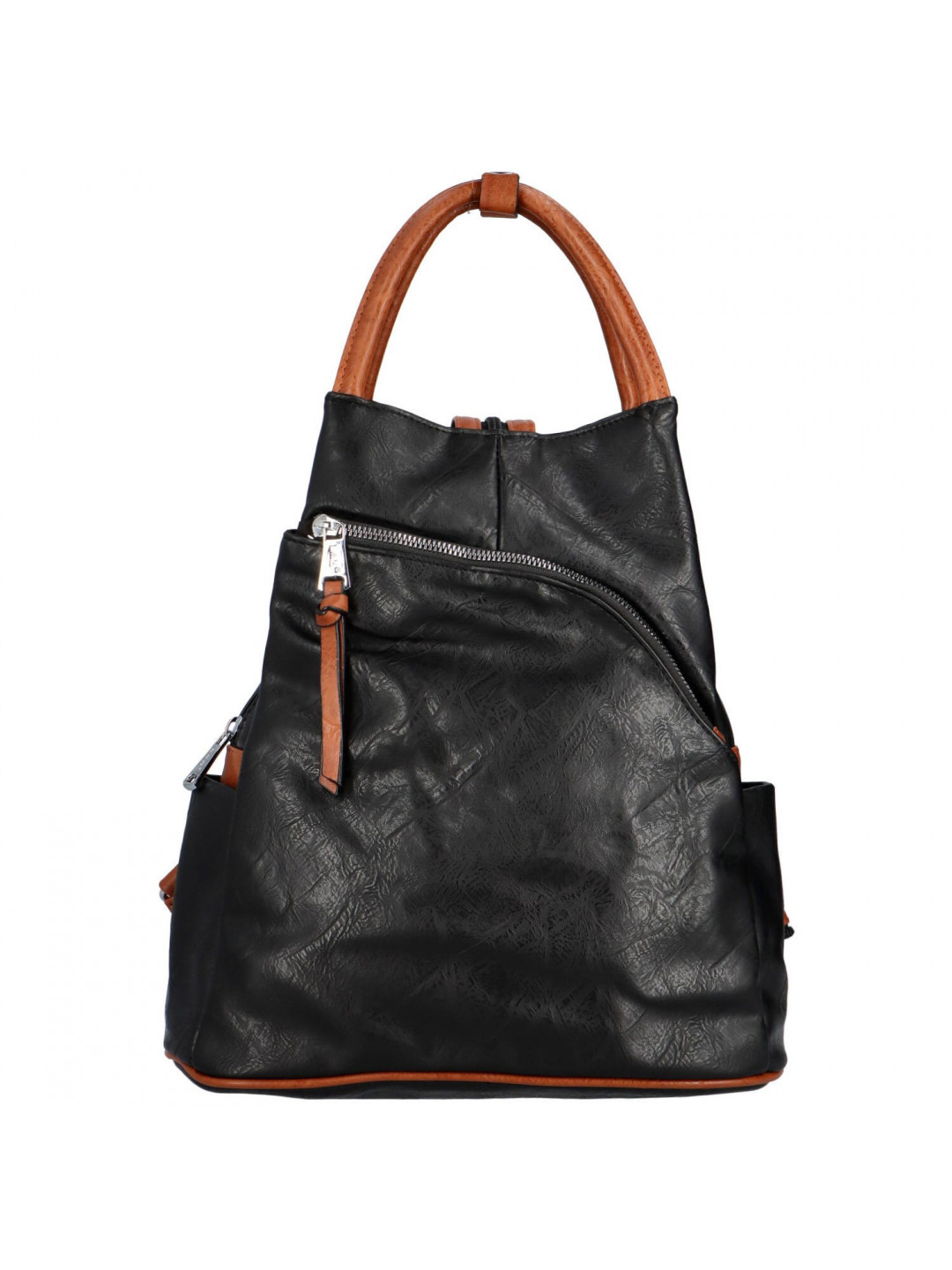 Trendový dámský batoh Zuela černá hnědá