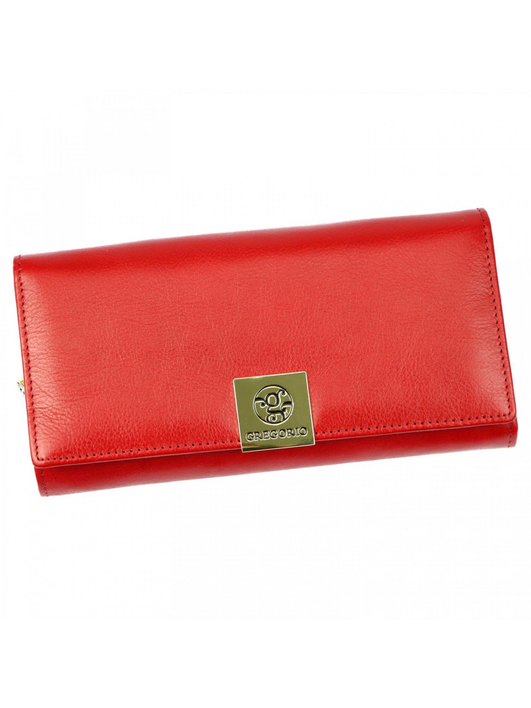 Trendy velká dámská kožená peněženka Elvíra červená