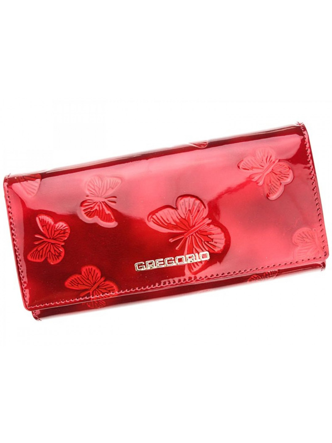 Elegantní dámská kožená peněženka s motýlky Gregorio Marrie červená