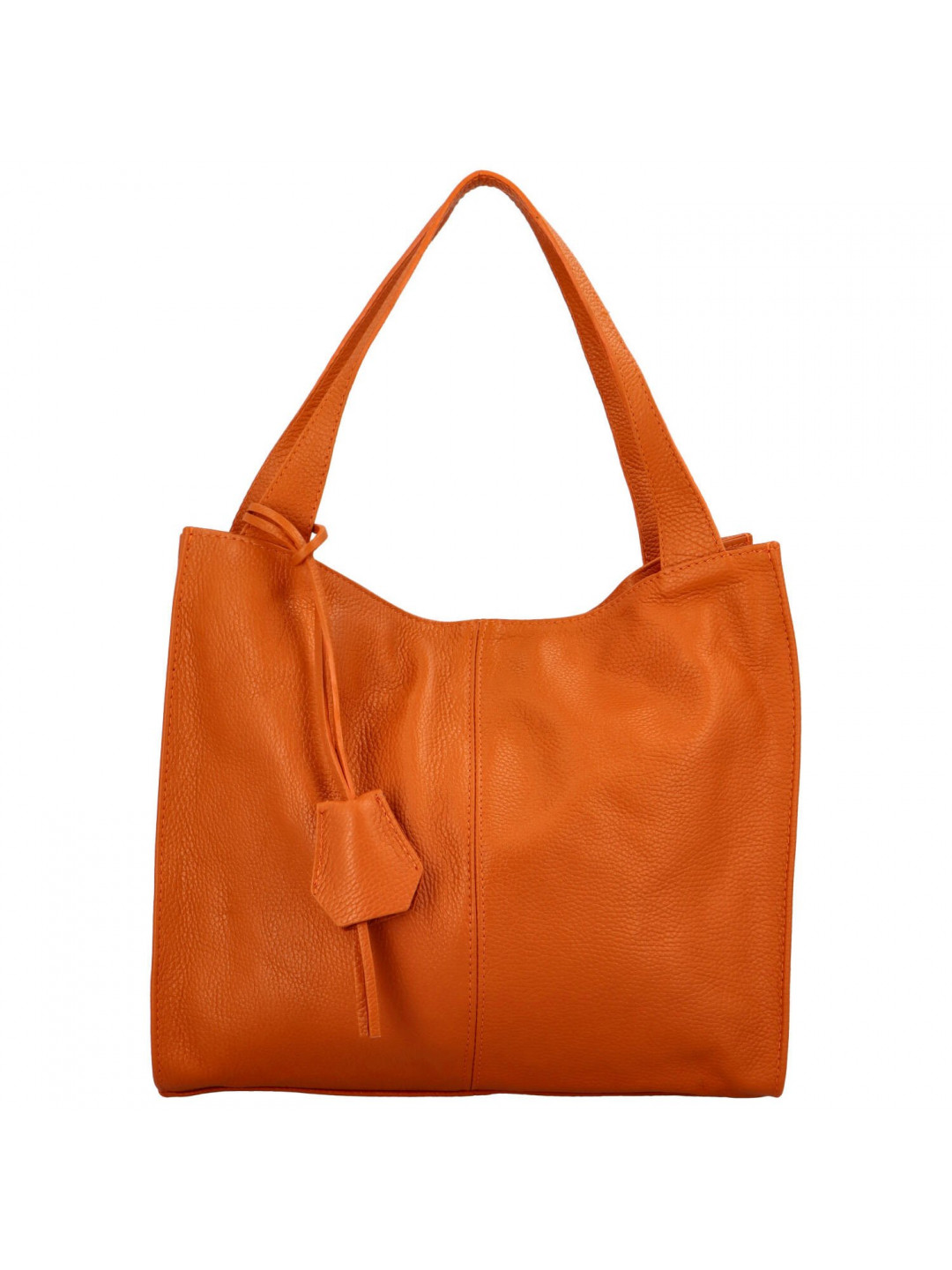 Luxusní kožená kabelka Vera tmavě oranžová