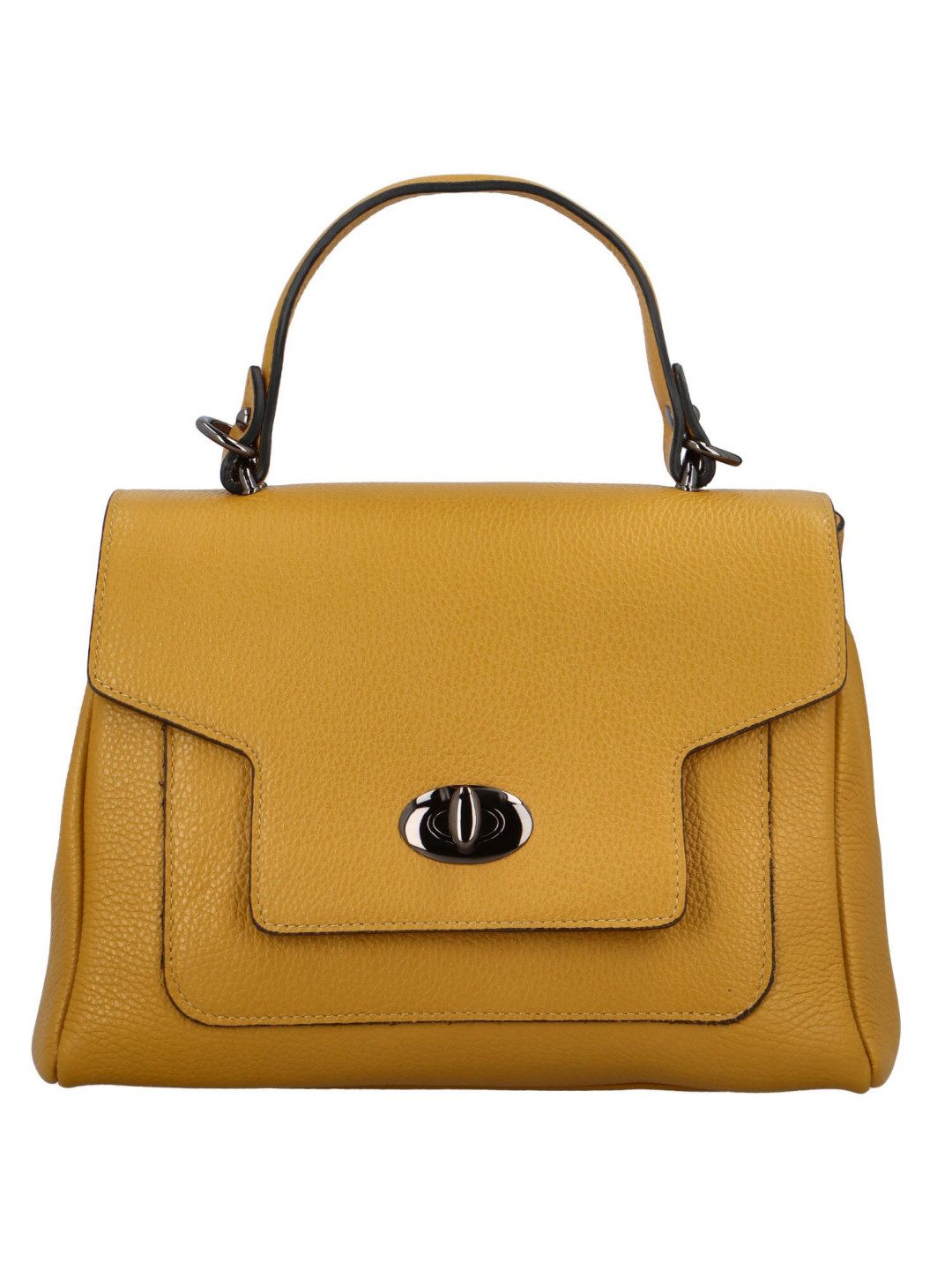 Luxusní dámská kožená kabelka do ruky Lúthien žlutá