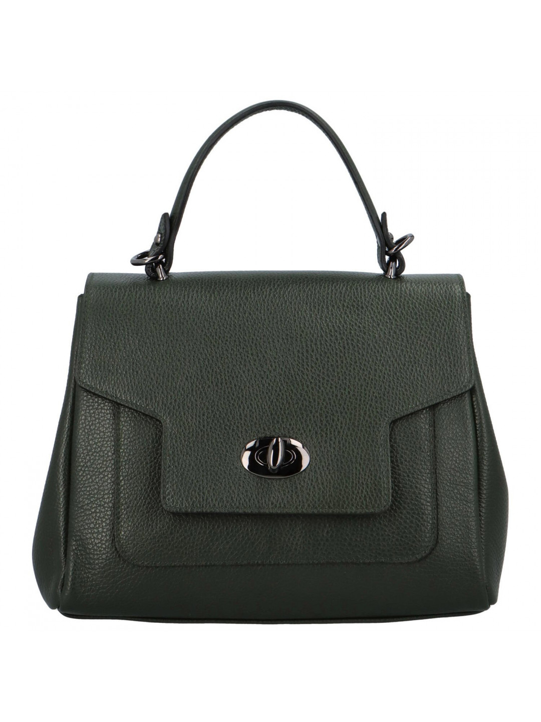 Luxusní dámská kožená kabelka do ruky Lúthien tmavě zelená