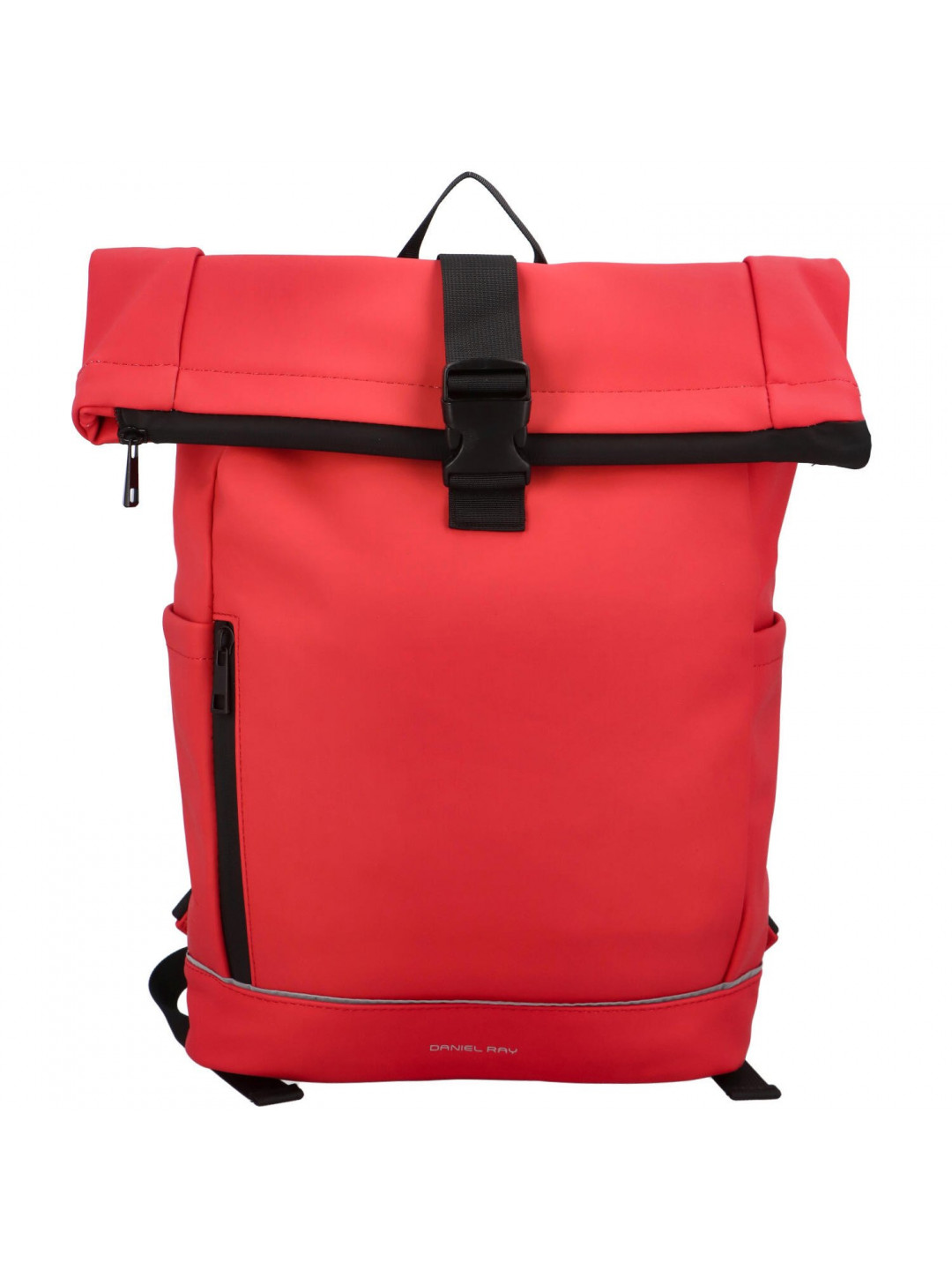 Trendy studenský roll-top batoh Nathal zářivě červená
