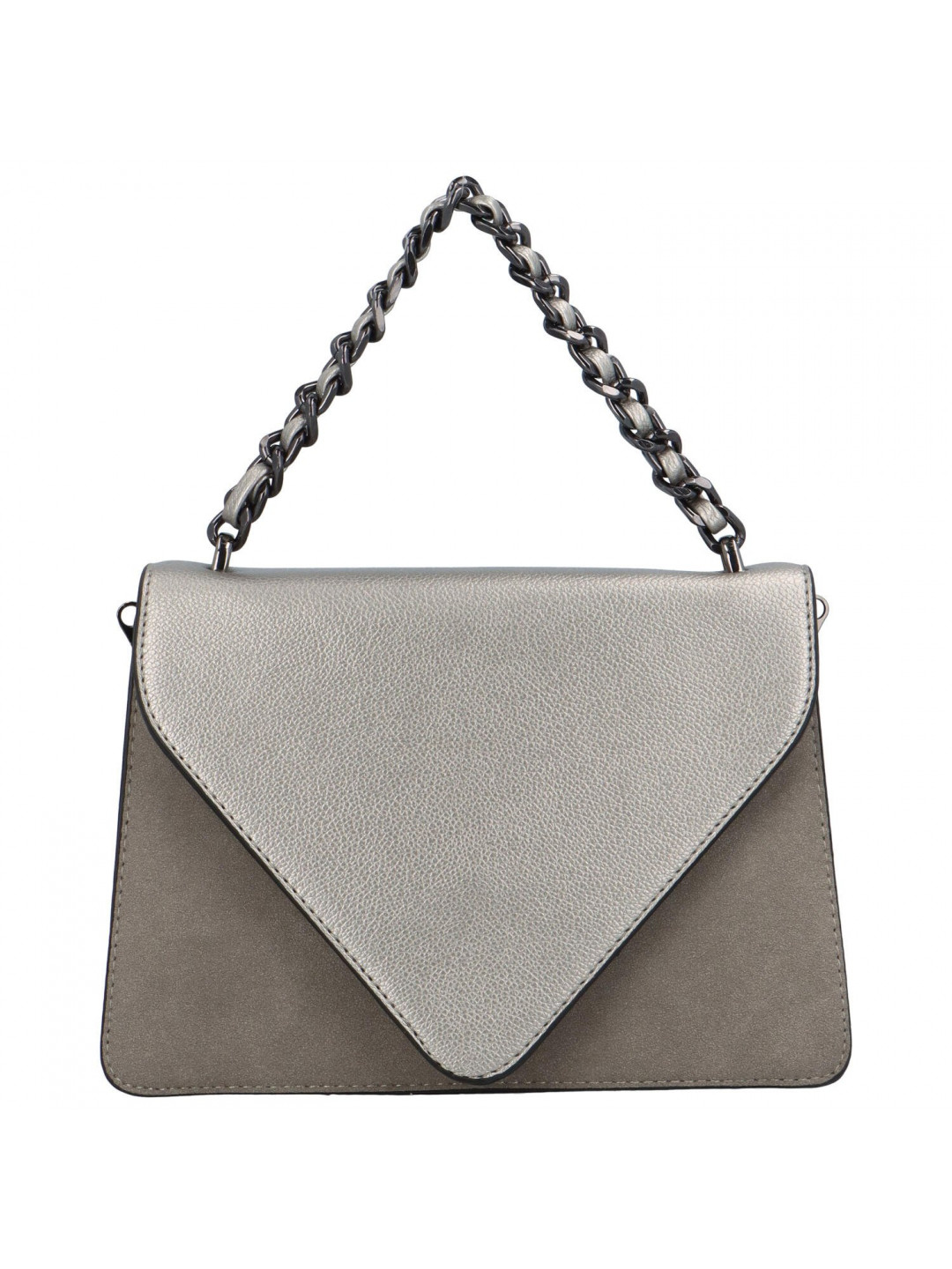 Luxusní dámská koženková kabelka Trinida stříbrná