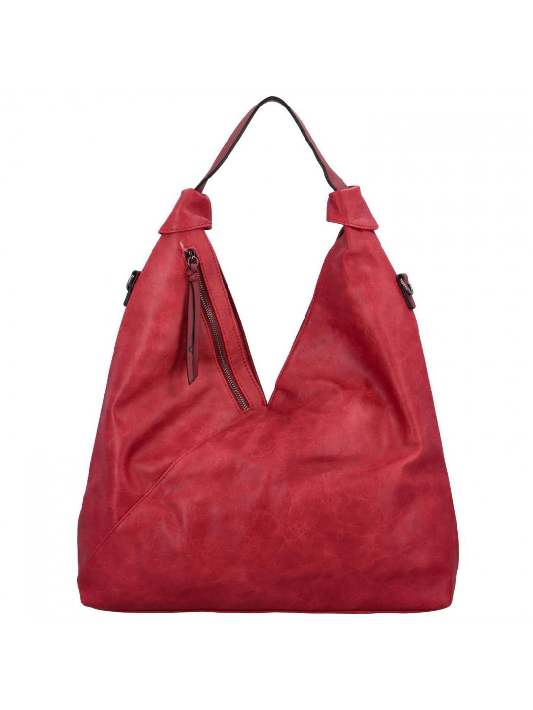 Stylová dámská koženková kabelka na rameno Valeria červená