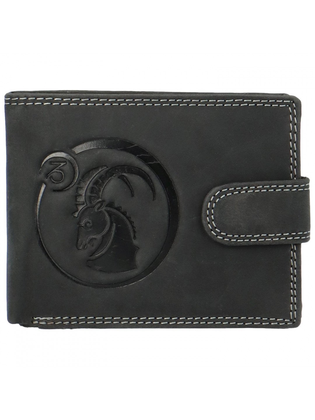 Pánská kožená peněženka Zvěrokruh Kozoroh Saimon černá