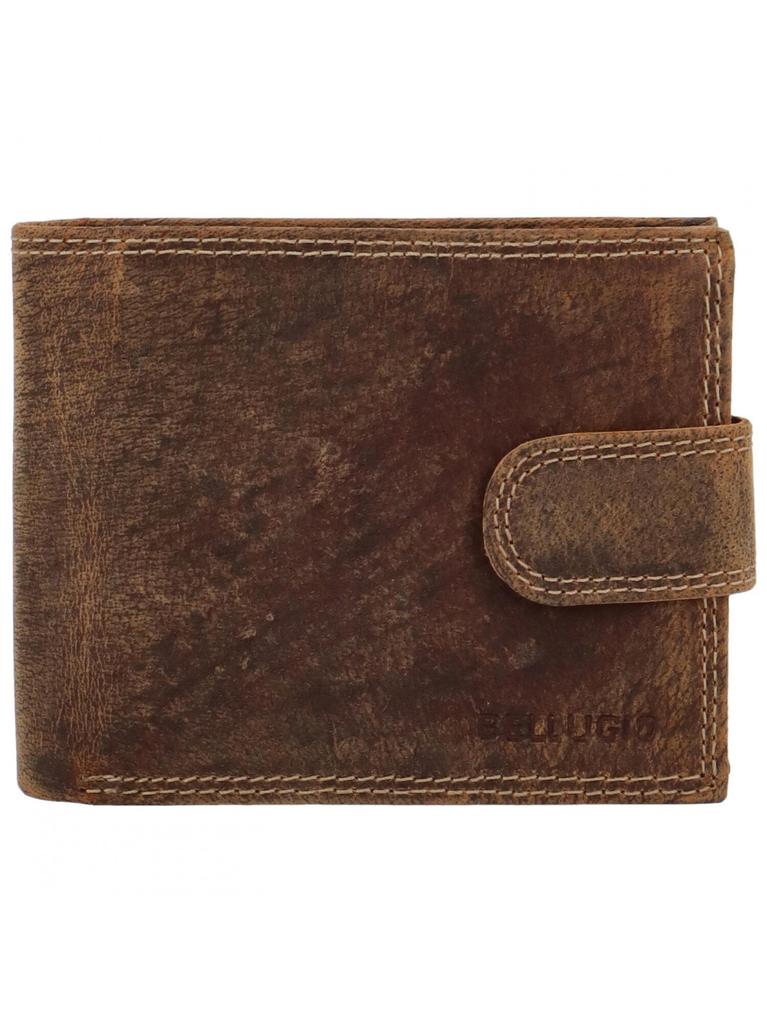 Pánská kožená peněženka na šířku Bellugio Louis tmavě hnědá