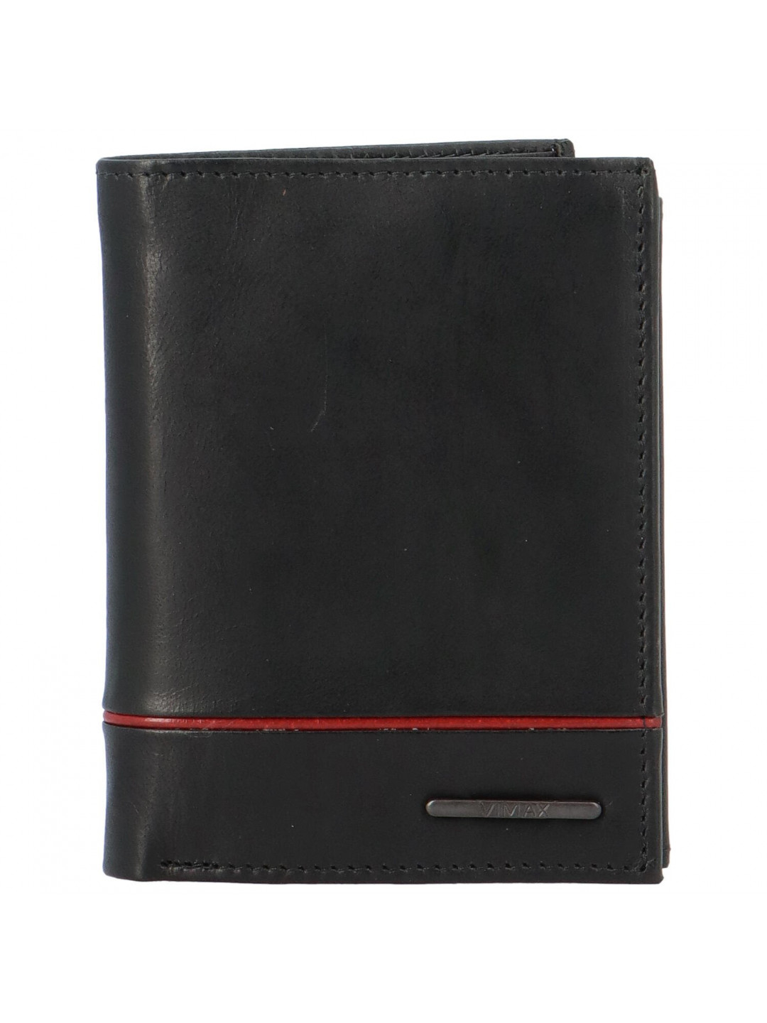 Pánská kožená peněženka na výšku Vimax Ezrant černo červená