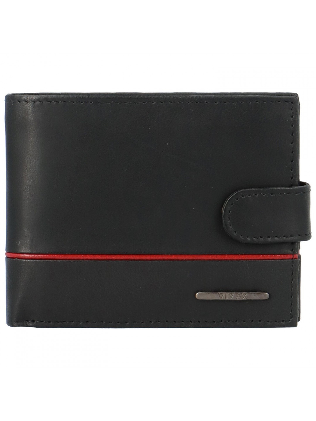 Pánská kožená peněženka na šířku Vimax Wyatar černo červená
