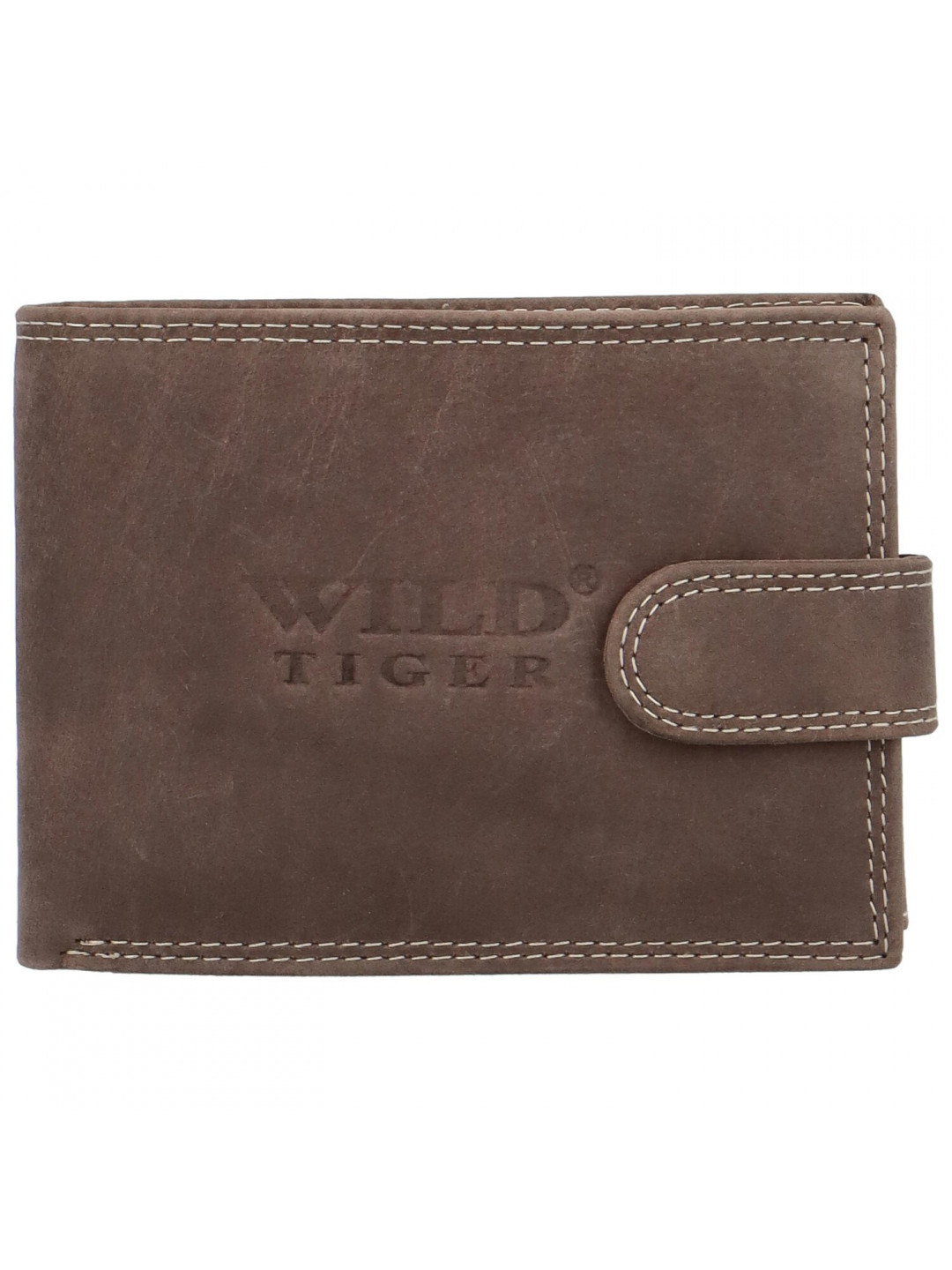 Pánská kožená peněženka na šířku Wild Zaran tmavě hnědá
