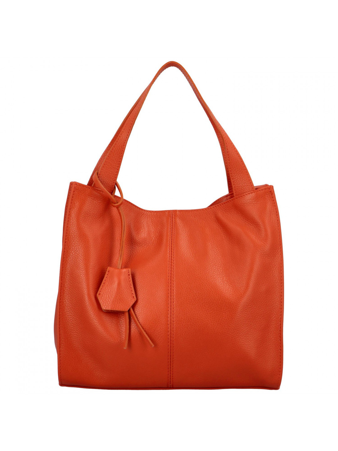 Trendy dámská kožená kabelka přes rameno Delami Torstima oranžová