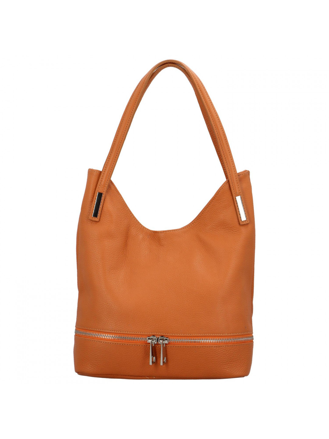 Trendy dámská kožená kabelka přes rameno Delami Fidellin oranžová