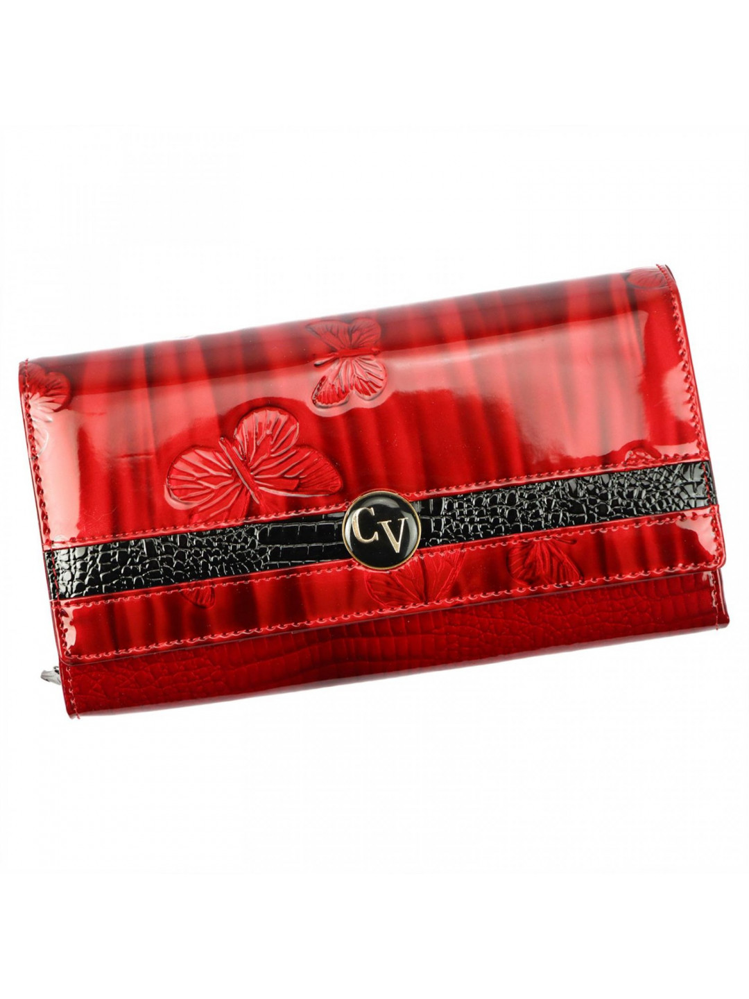 Krásná dámská kožená peněženka Cavaldi Bieni červená