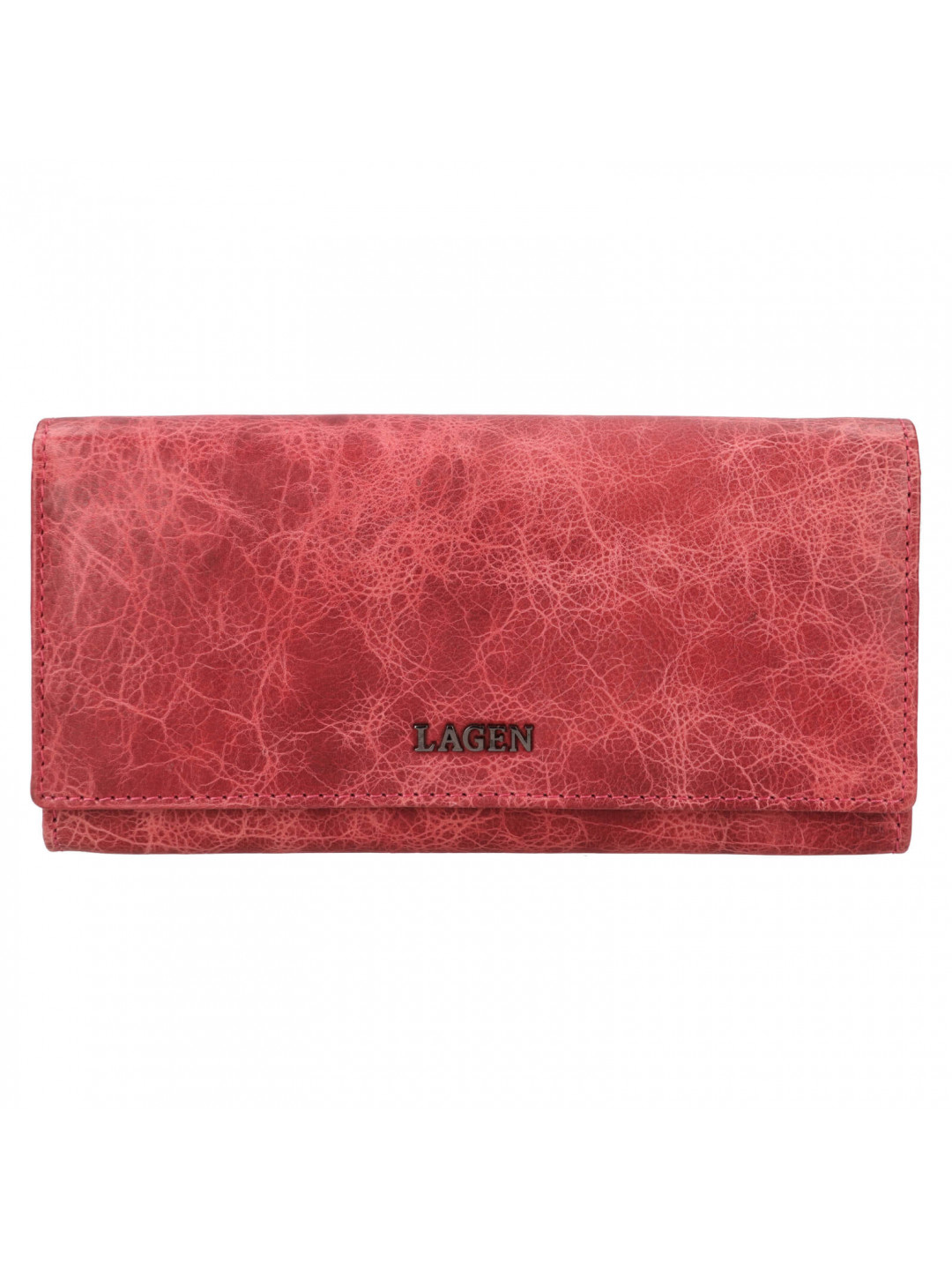 Malá dámská kožená peněženka Lagen Dorote – růžová