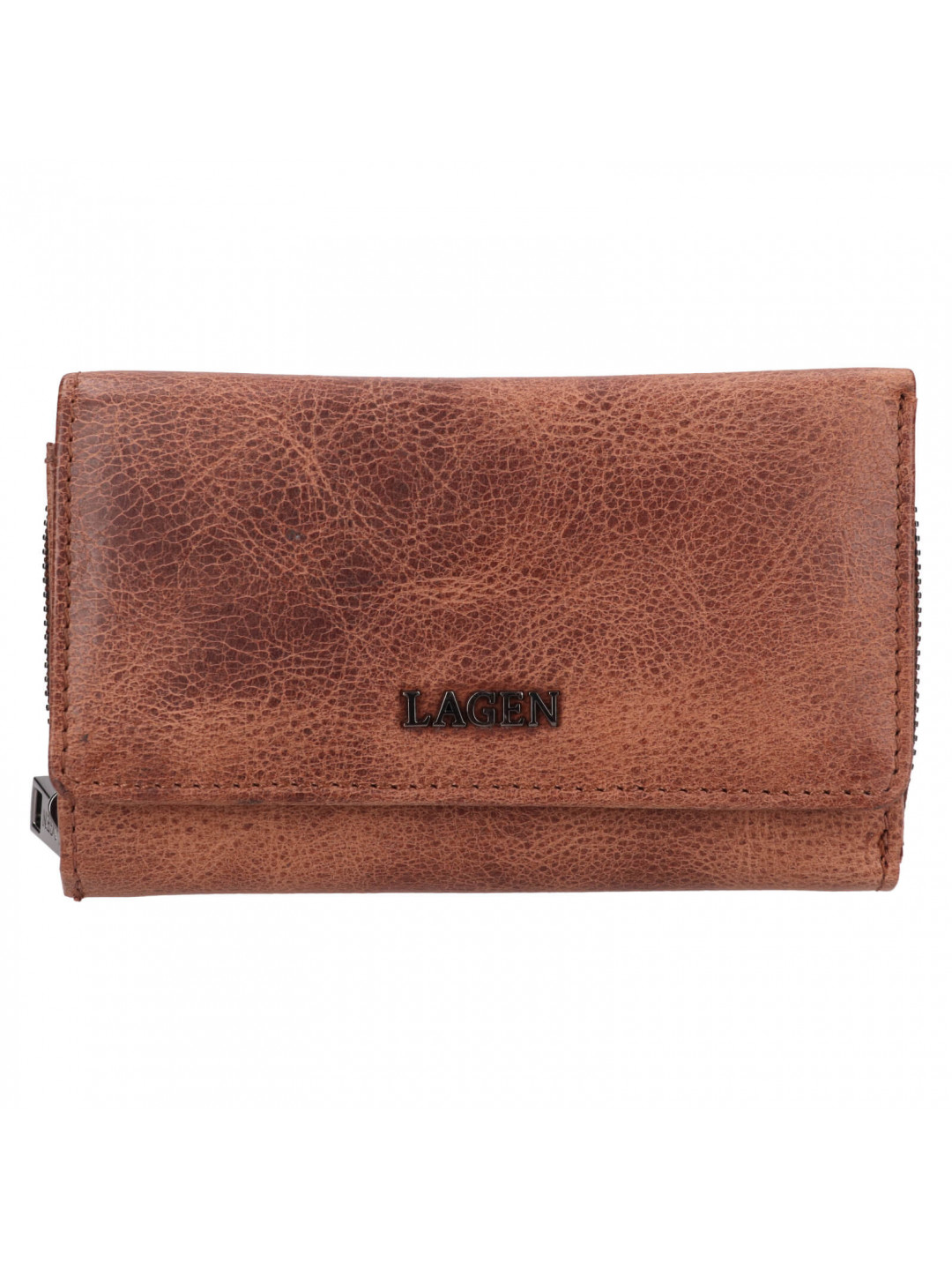 Malá dámská kožená peněženka Lagen Erett – hnědá