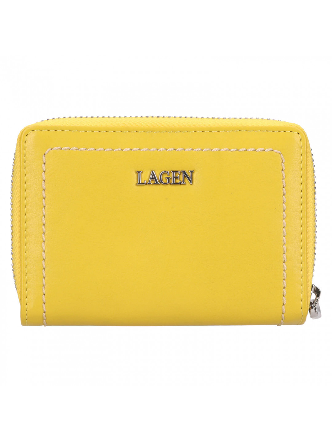 Malá dámská kožená peněženka Lagen Yola – žlutá
