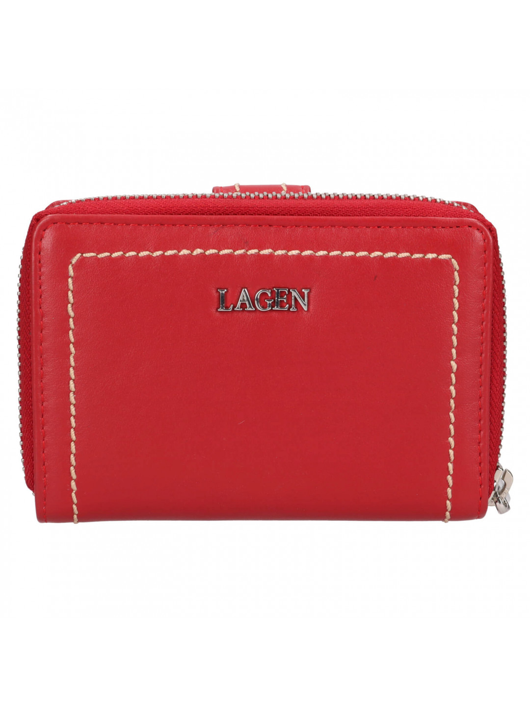 Malá dámská kožená peněženka Lagen Yola – červená