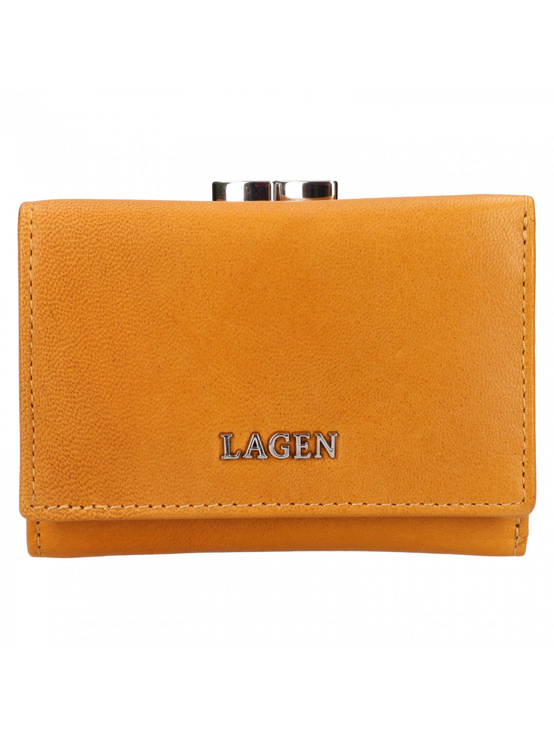 Malá dámská kožená peněženka Lagen Kayra – žlutá