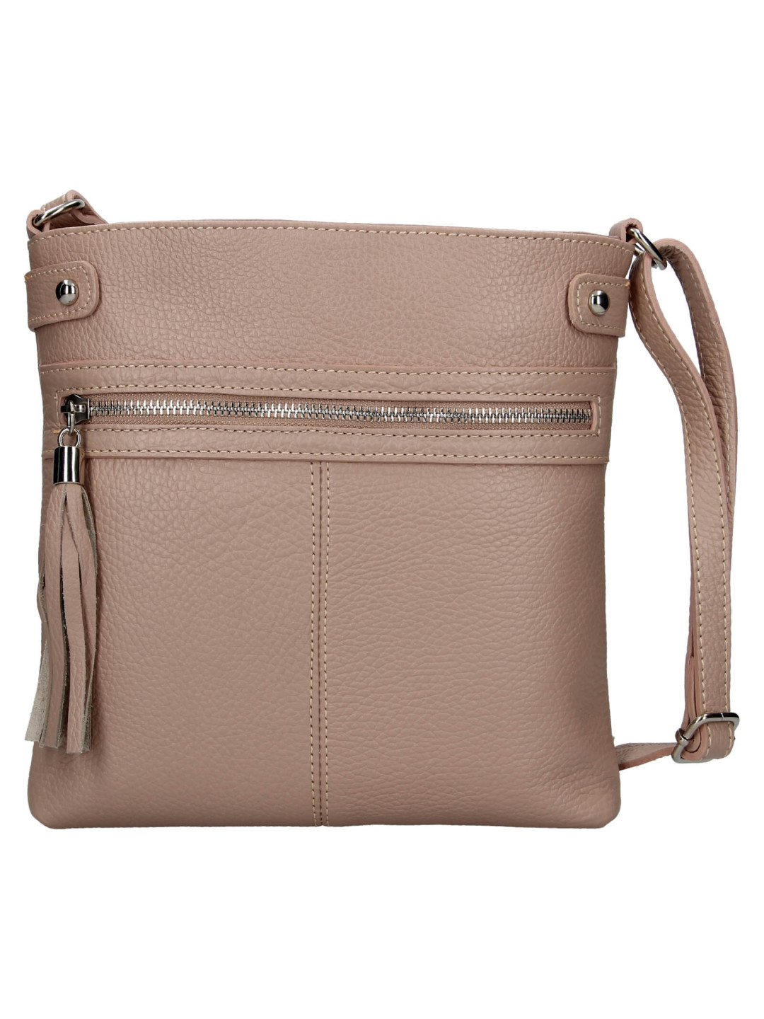Dámská kožená crossbody kabelka Italia Laura přírodní kůže růžová