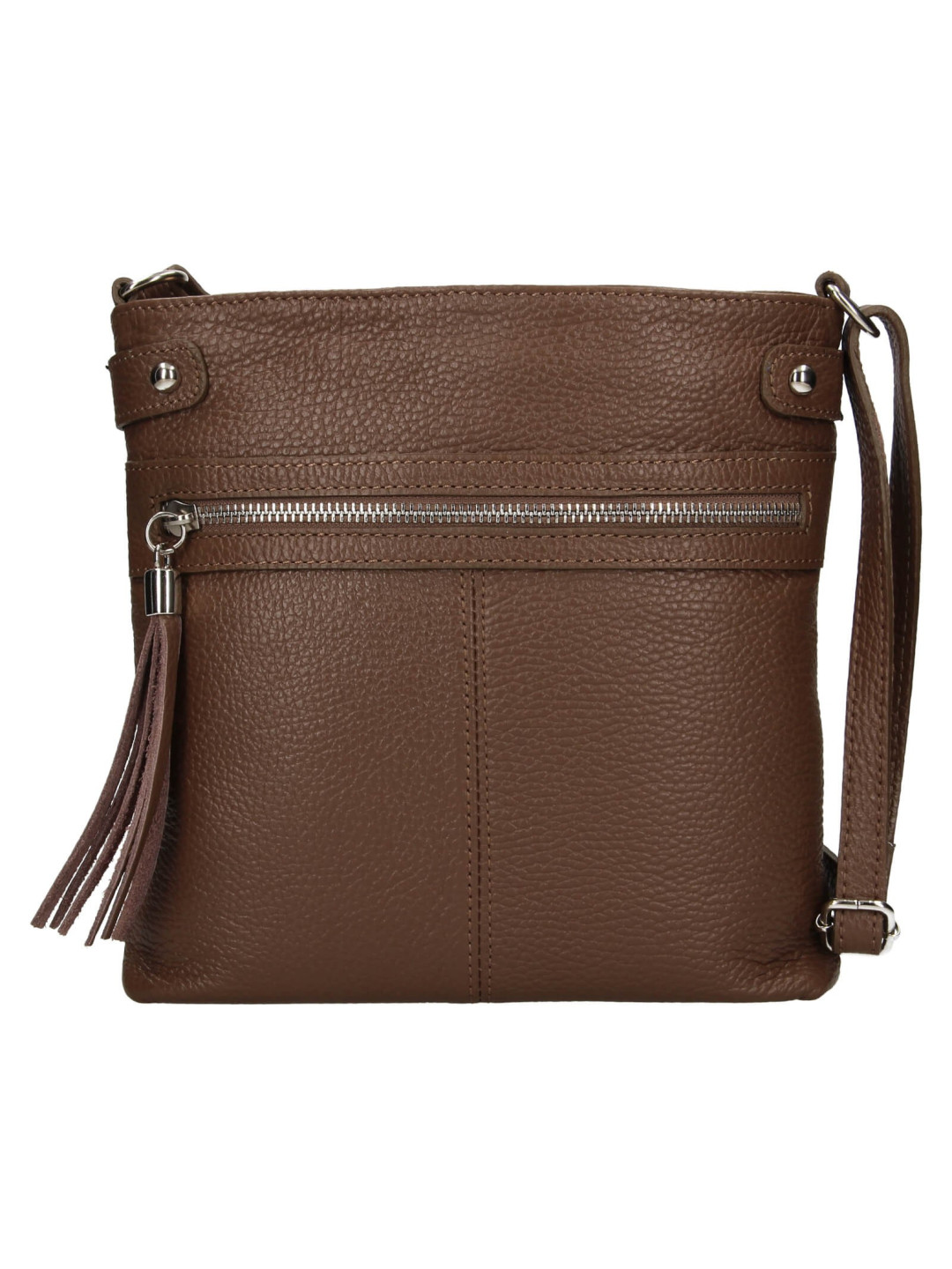 Dámská kožená crossbody kabelka Italia Laura přírodní kůže tmavě hnědá