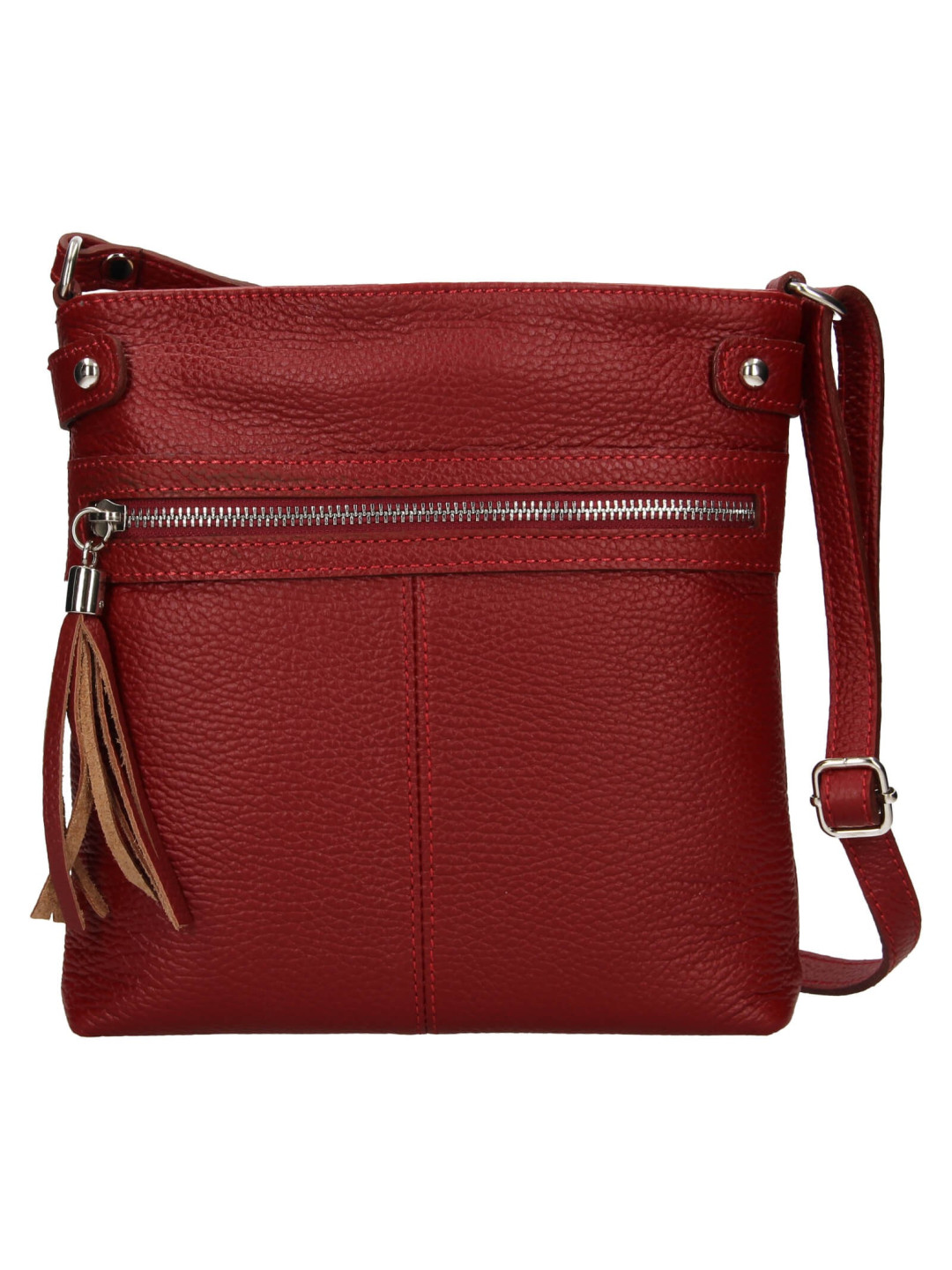Dámská kožená crossbody kabelka Italia Laura přírodní kůže vínová