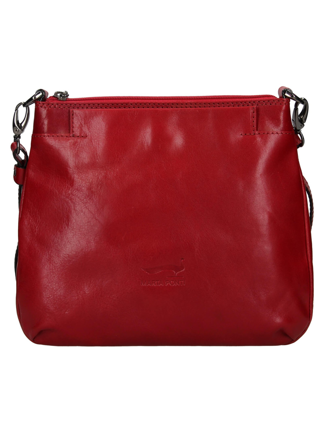 Dámská kožená crossbody kabelka Marta Ponti Lenna přírodní kůže červená