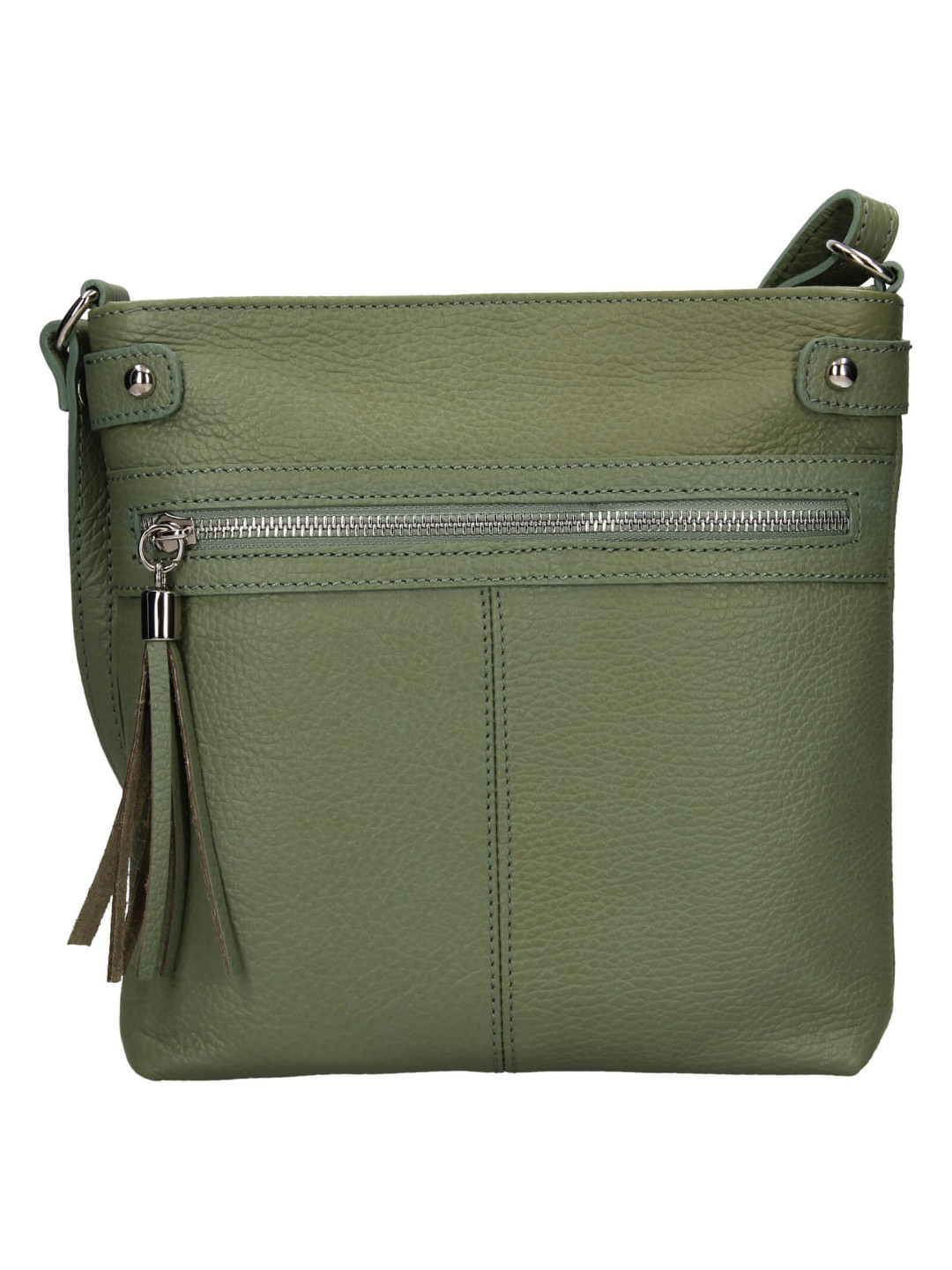 Dámská kožená crossbody kabelka Italia Laura přírodní kůže zelená