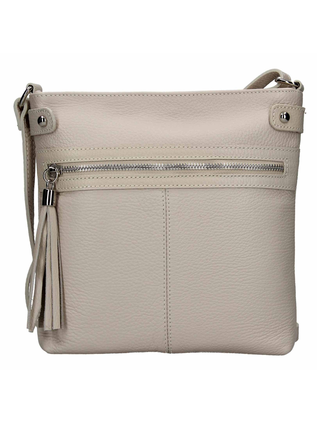Dámská kožená crossbody kabelka Italia Laura přírodní kůže béžová