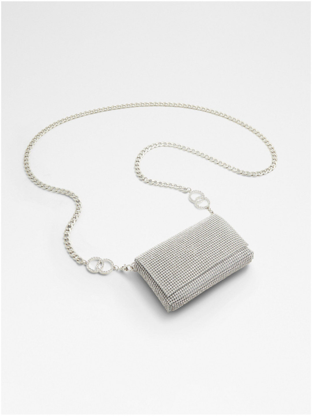 Dámská malá kabelka ve stříbrné barvě s ozdobnými kamínky ALDO Glitzies