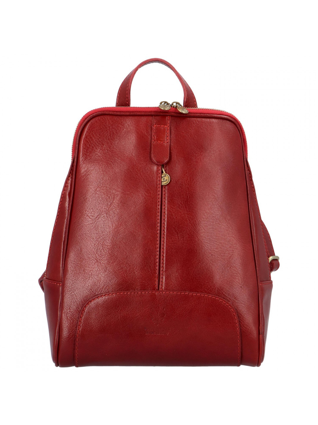 Dámský kožený batoh červený – Delami Vera Pelle Liviena