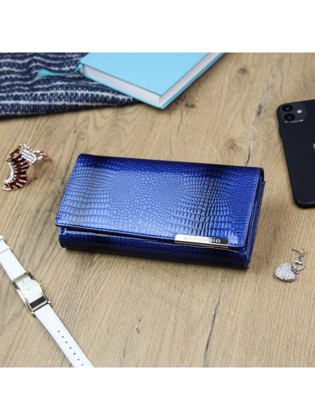 Dámská kožená peněženka modrá – Gregorio Nicolleta