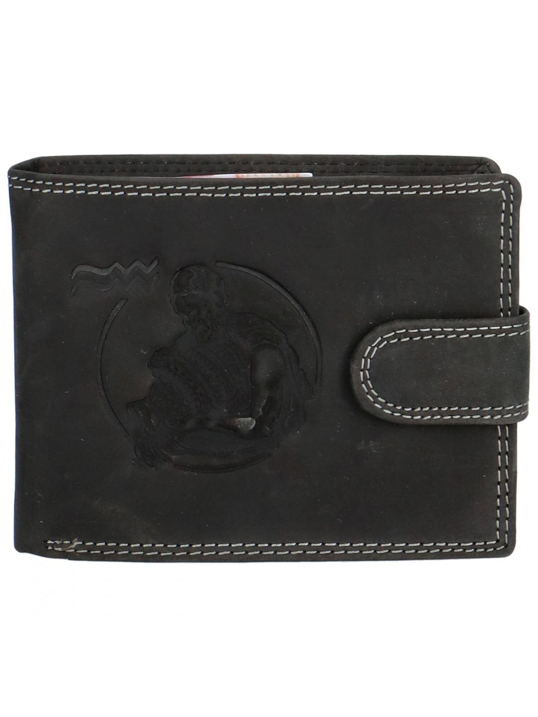 Pánská kožená peněženka černá – Delami Aroga Vodnář