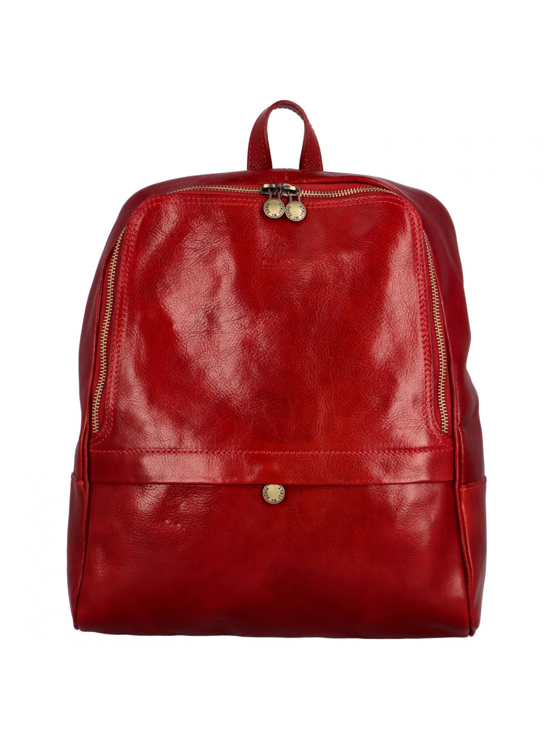 Dámský kožený batoh červený – Delami Sarabin