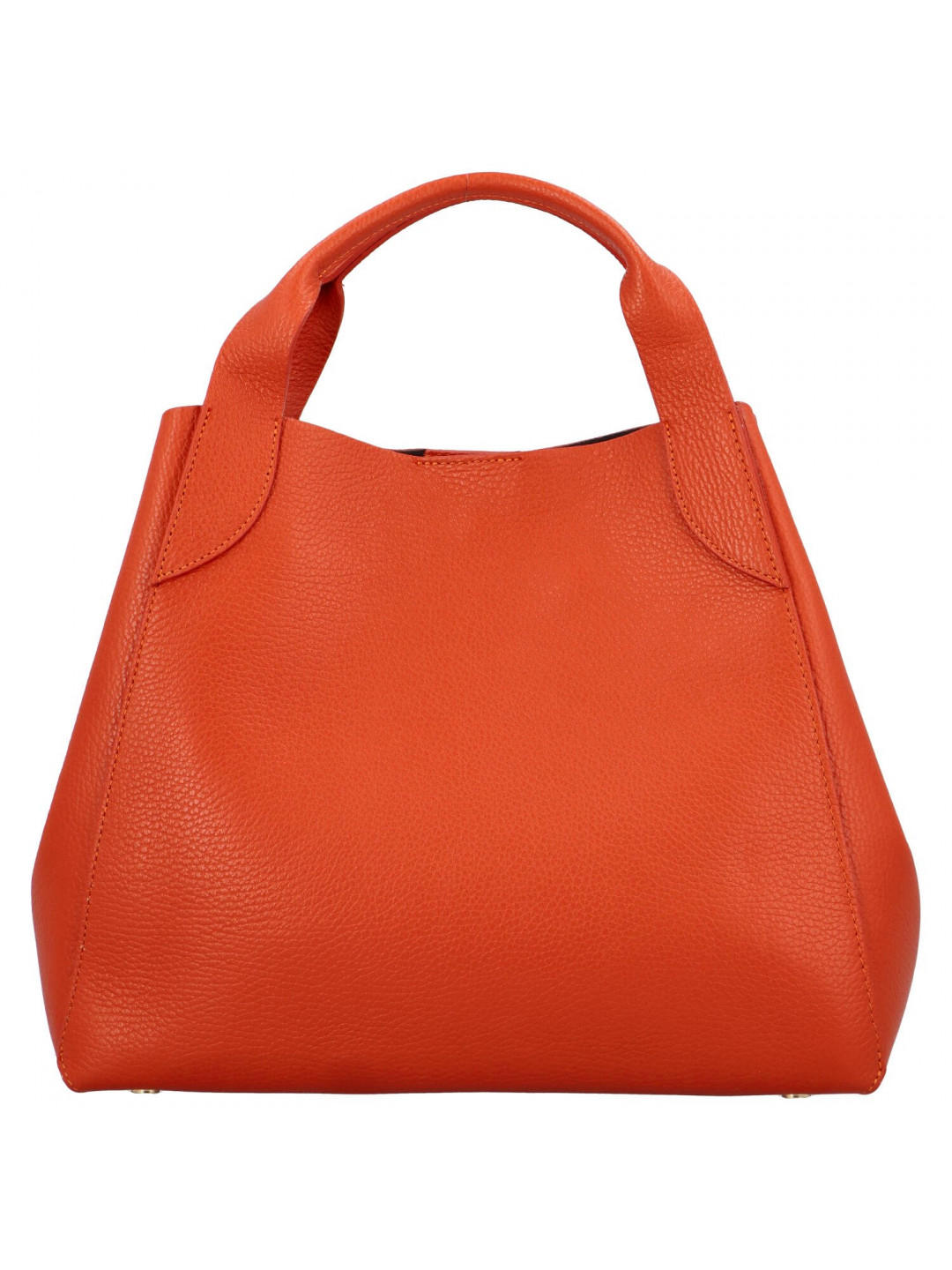 Dámská kožená kabelka do ruky oranžová – Delami Keriska