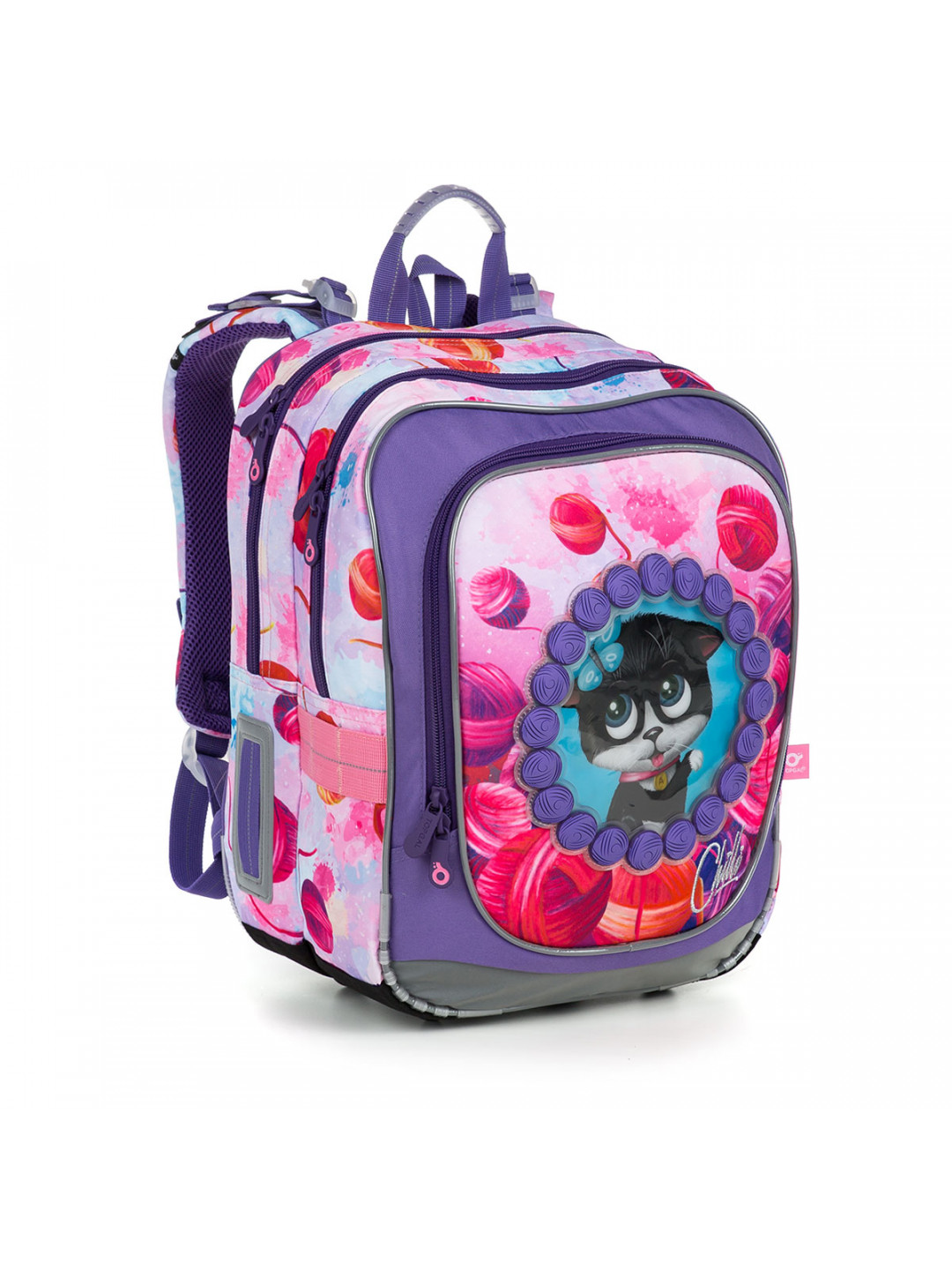 Školní batoh Topgal ENDY s kočičkami růžovo-fialový