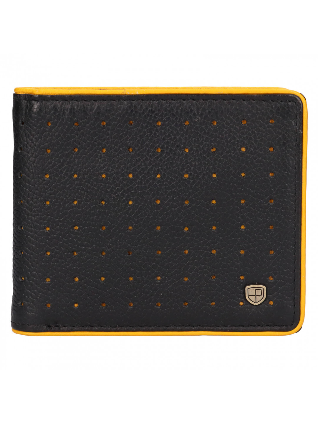Pánská kožená peněženka Peterson Krystof – černo-žlutá