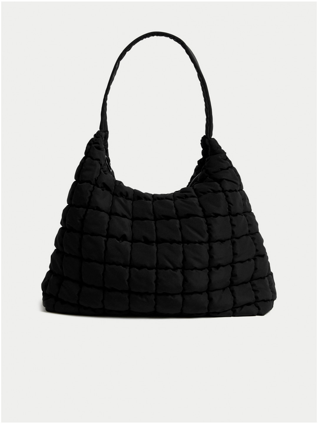 Nylonová prošívaná kabelka přes rameno Marks & Spencer černá