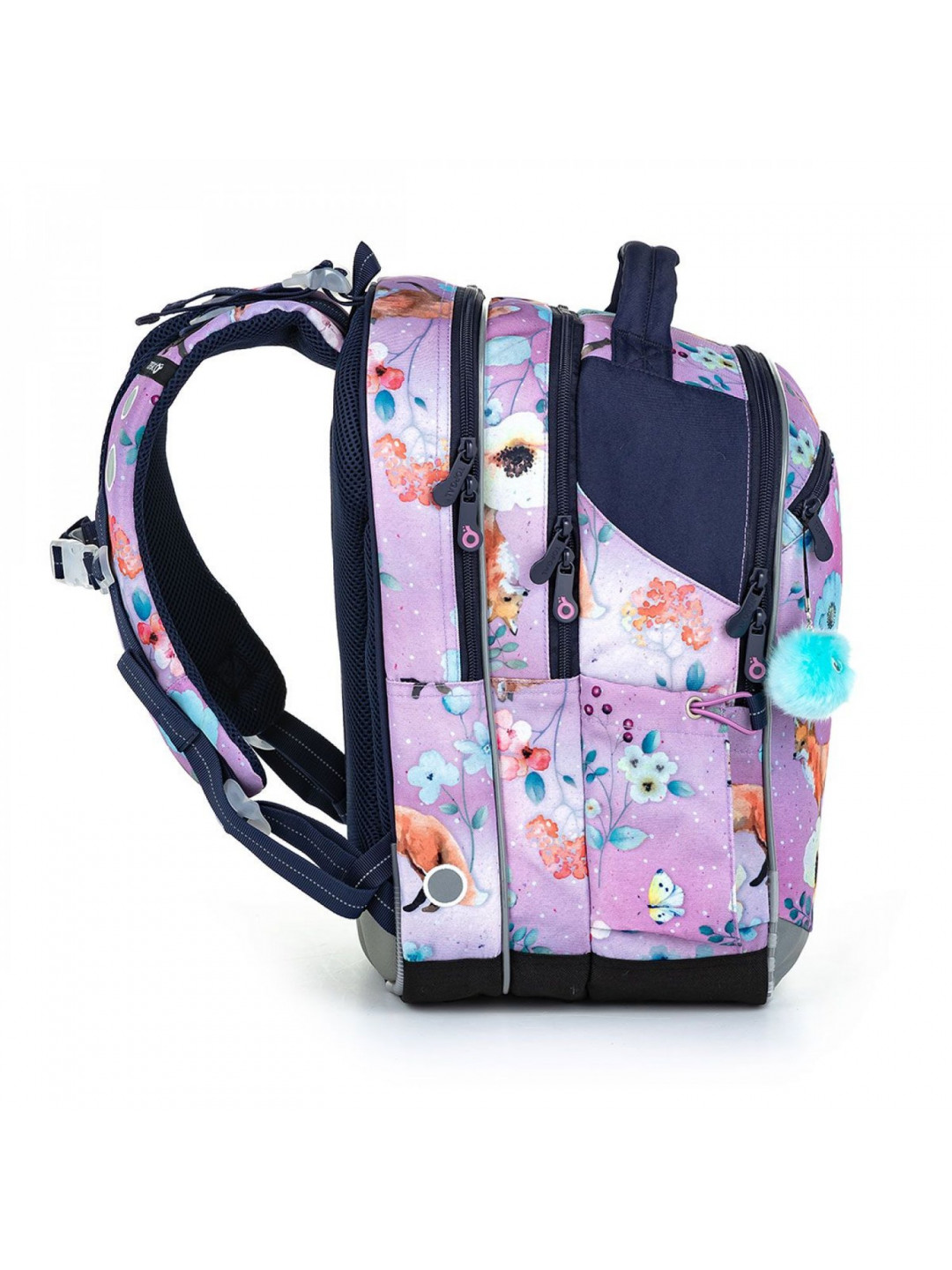 Školní batoh s liškami Topgal COCO fialová
