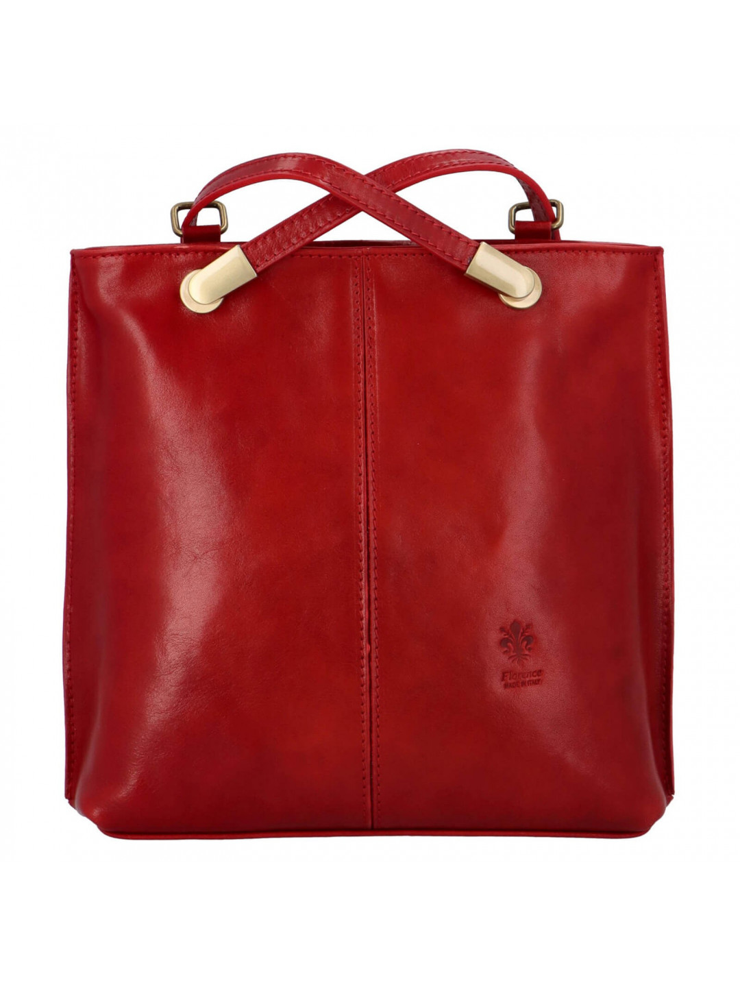 Dámská kožená batůžko-kabelka Vera Pelle Amelia – červená