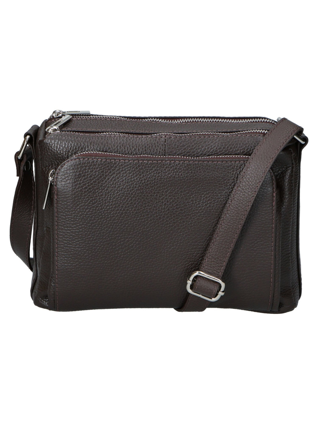 Dámská kožená crossbody kabelka coffee - Delami Vera Pelle Bandit