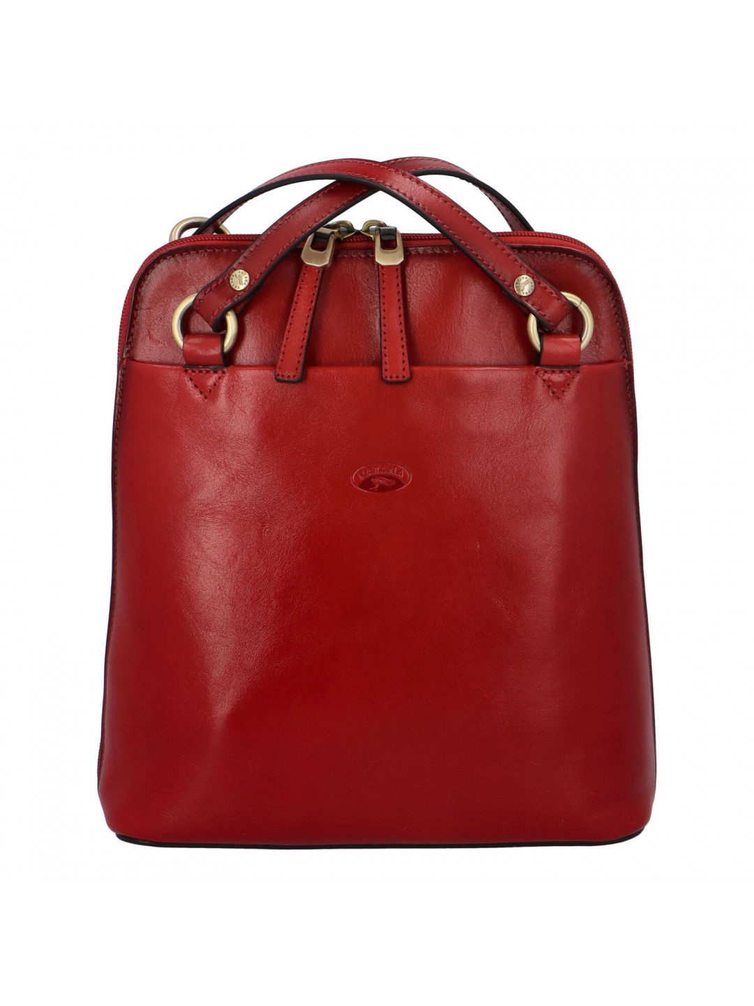 Luxusní dámský kožený kabelko batoh Katana Elize červený